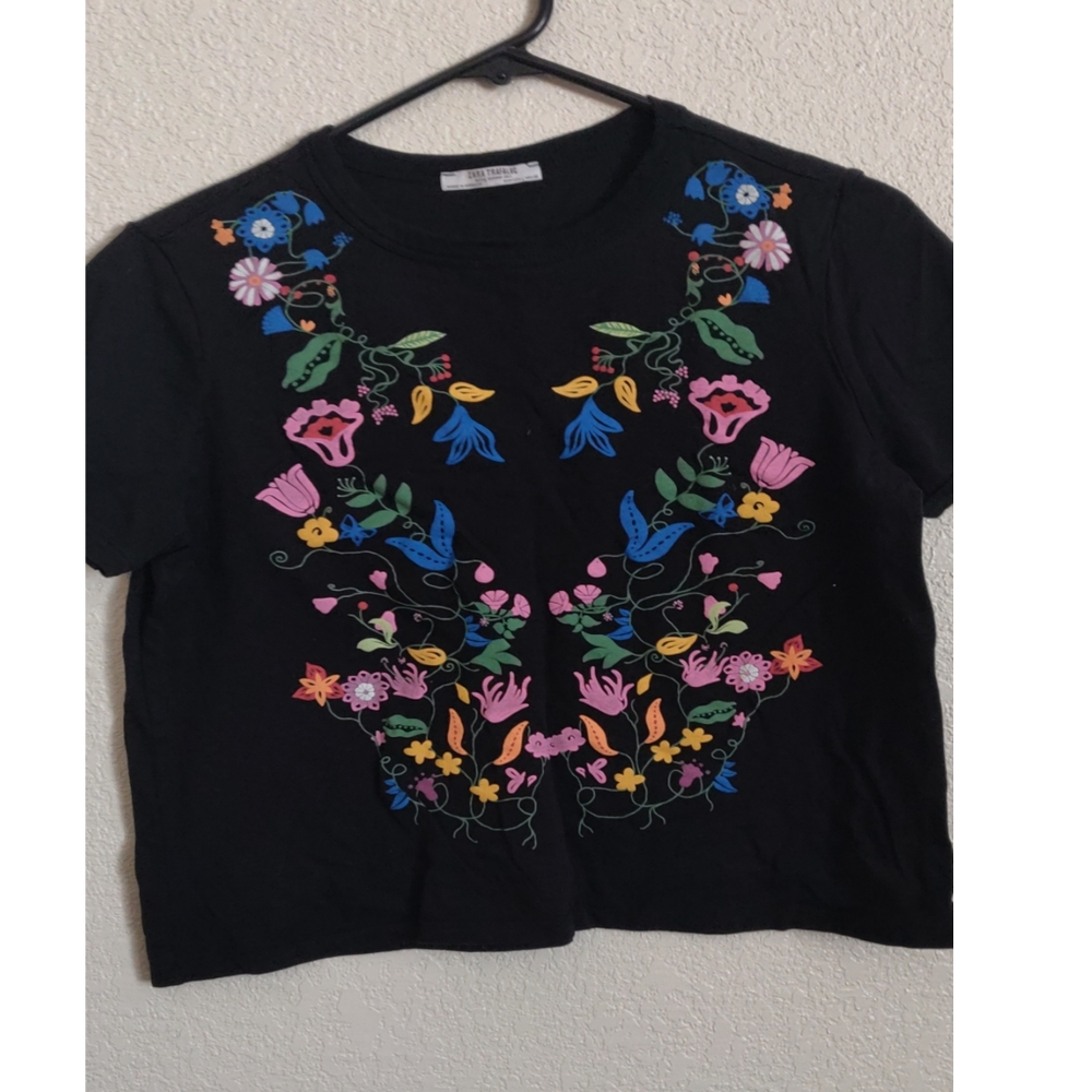 Zara black crock top